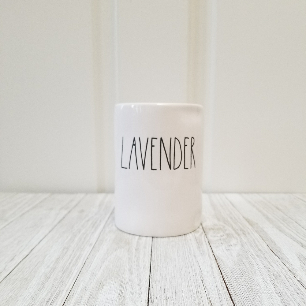 Rae Dunn LAVENDER Large White Ceramic Candle 11 oz